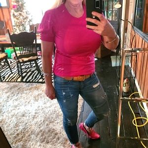 Louis vuitton pink short sleeved shirt